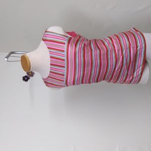 Talbot's Silk Sleeveless Blouse Pink Stripe 12P
